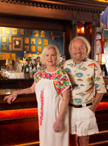 Joe and Linda Edwards portrait in front of old Blueberry Hill bar