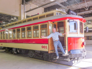 Loop Trolley car and Joe Edwards