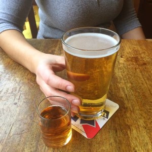 PBR beer and whiskey shot at Blueberry Hill